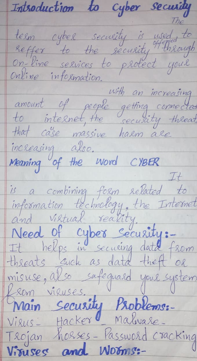 make neat handwritten notes and assignment pdf