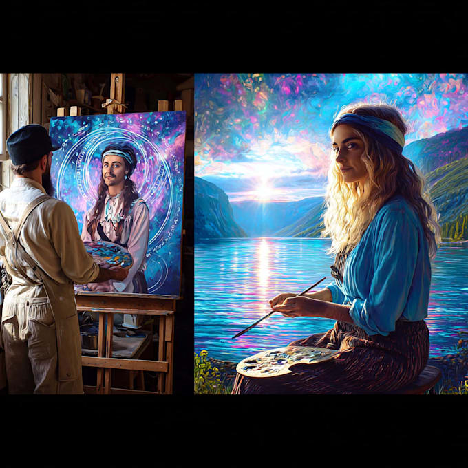 create artistic oil painting portraits