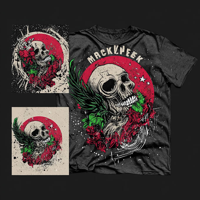 design custom retro anime tshirt illustration