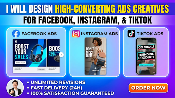 design converting facebook instagram and tiktok ads