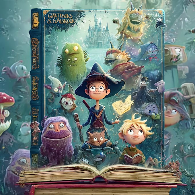 make custom cartoon comic style book cover design