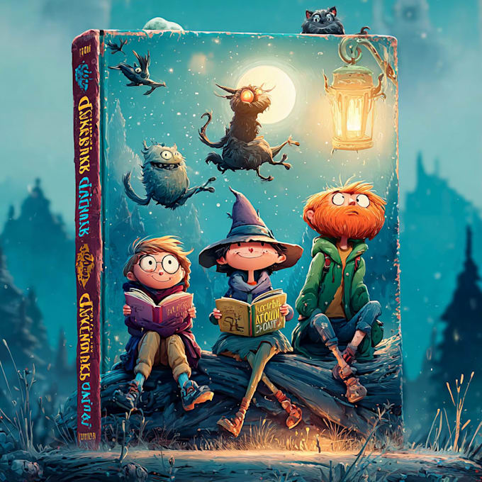 create custom animal cartoon book cover design