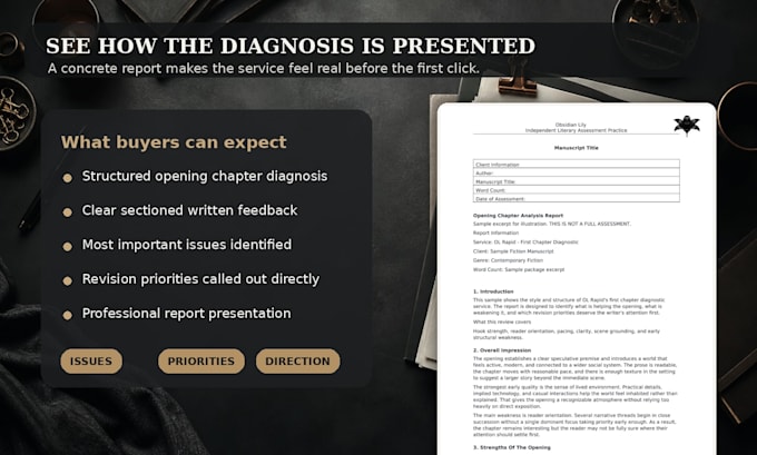 critique and diagnose your first chapter