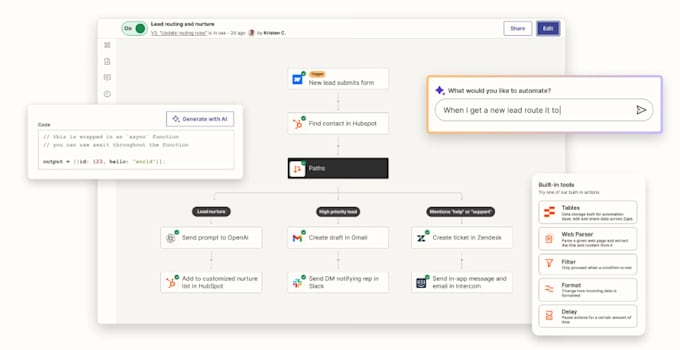 build zapier automations for you