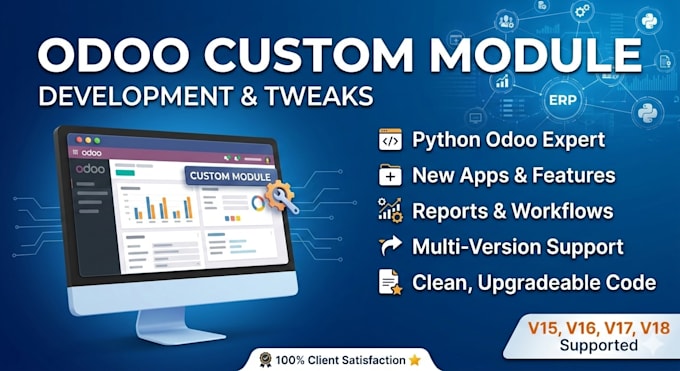 be your odoo developer for odoo erp, odoo crm, odoo website
