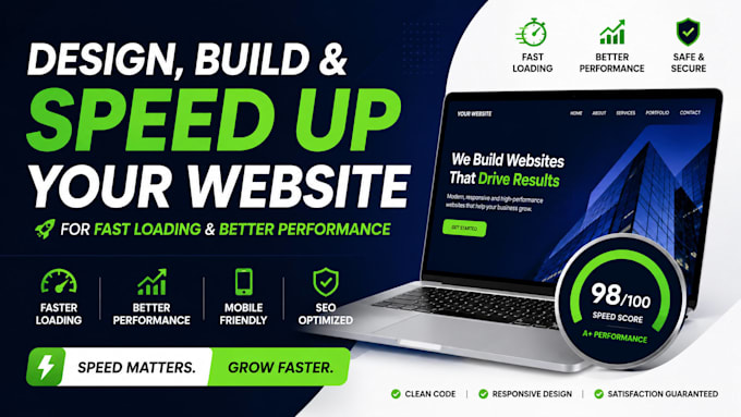design, build, and speed up your website for fast loading and better performance
