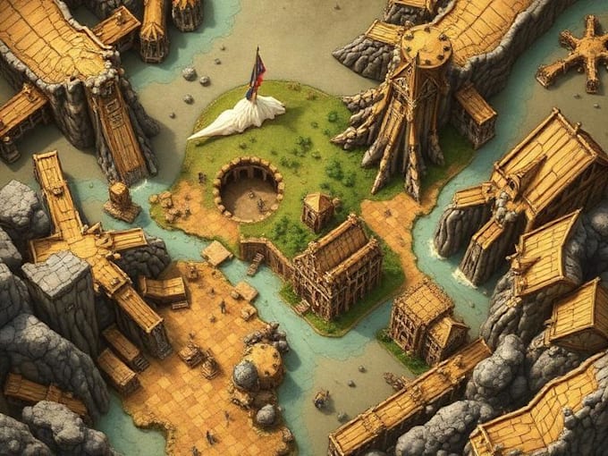 do awesome fantasy dnd map illustration