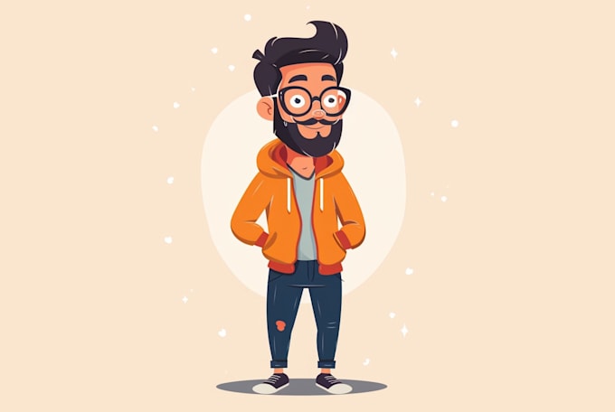 create flat vector illustration or cartoon character