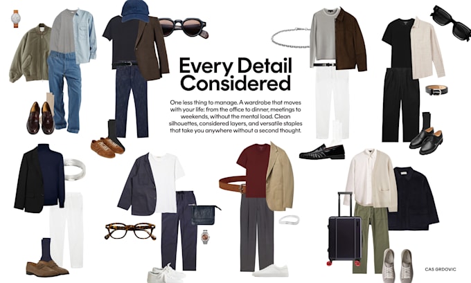 create a mens business travel capsule wardrobe