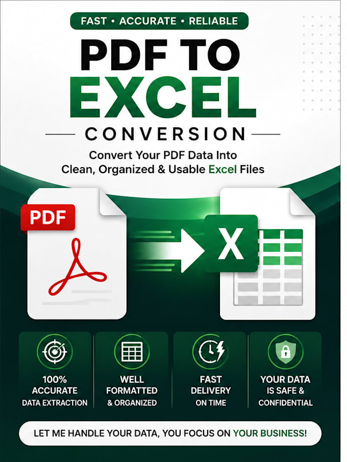 convert PDF to excel with clean formatting and data entry