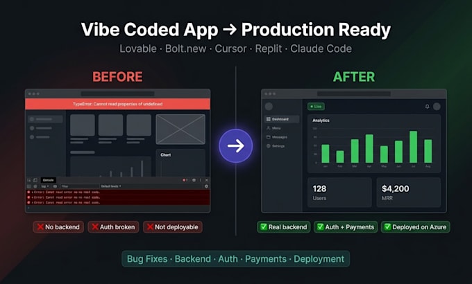 fix, scale, and deploy your lovable, bolt, or cursor ai app