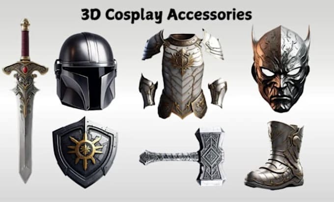 create custom cosplay helmet and prop 3d models for 3d printing