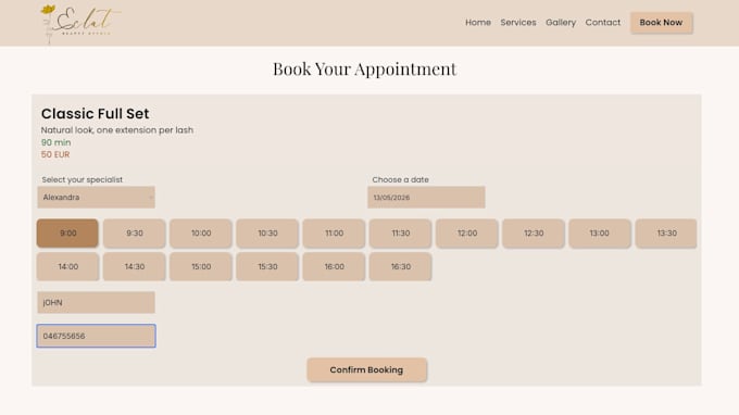 design a luxury beauty salon website