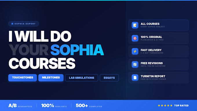 do your sophia learning courses, touchstones, milestones