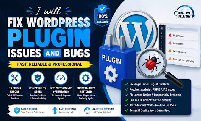 fix wordpress plugin issues, fix wordpress error, fix wordpress bug