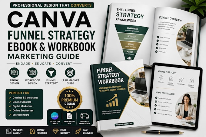 create marketing workbook canva ebook funnel strategy lead magnet