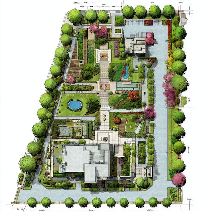 design your 2d site plan and landscape plan