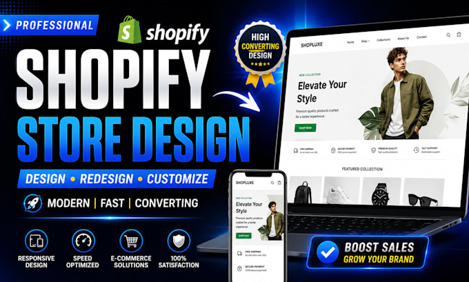 build, design or redesign shopify store or shopify dropshipping store expert