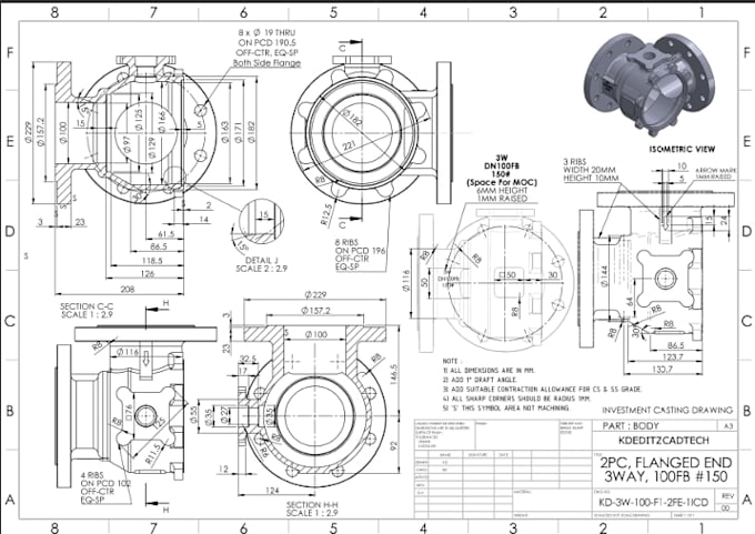 design industrial valve cad models in solidworks