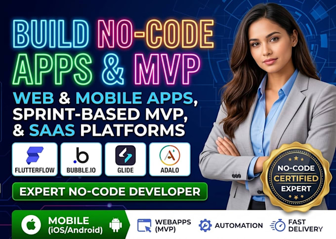 build no code apps with bubble io flutterflow adalo  stripe  glide softr mvp