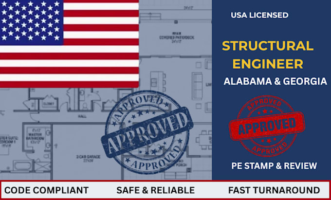 licensed architect and structural engineer pe stamp in alabama and georg