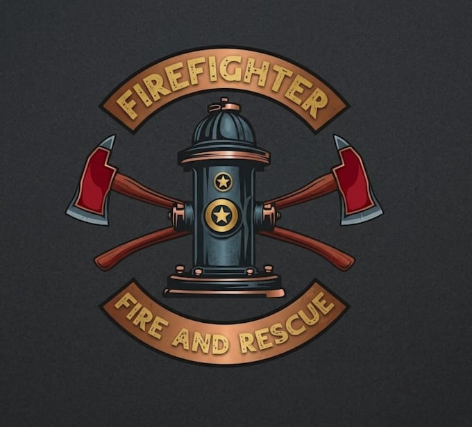 create modern firefighter logo t shirt design