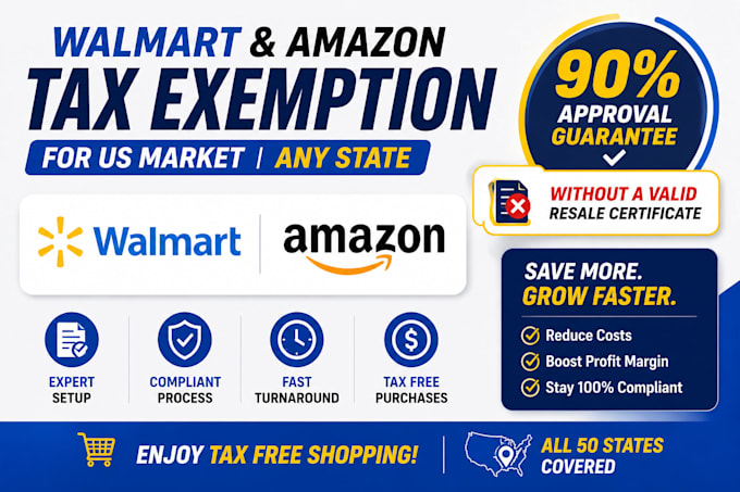 help you get amazon and walmart tax exemption