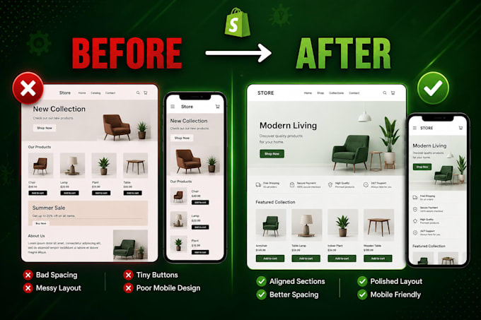 fix ugly shopify CSS, styling and design issues