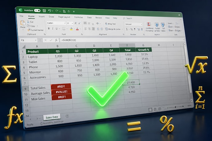 fix excel formula errors and build complex excel functions for you