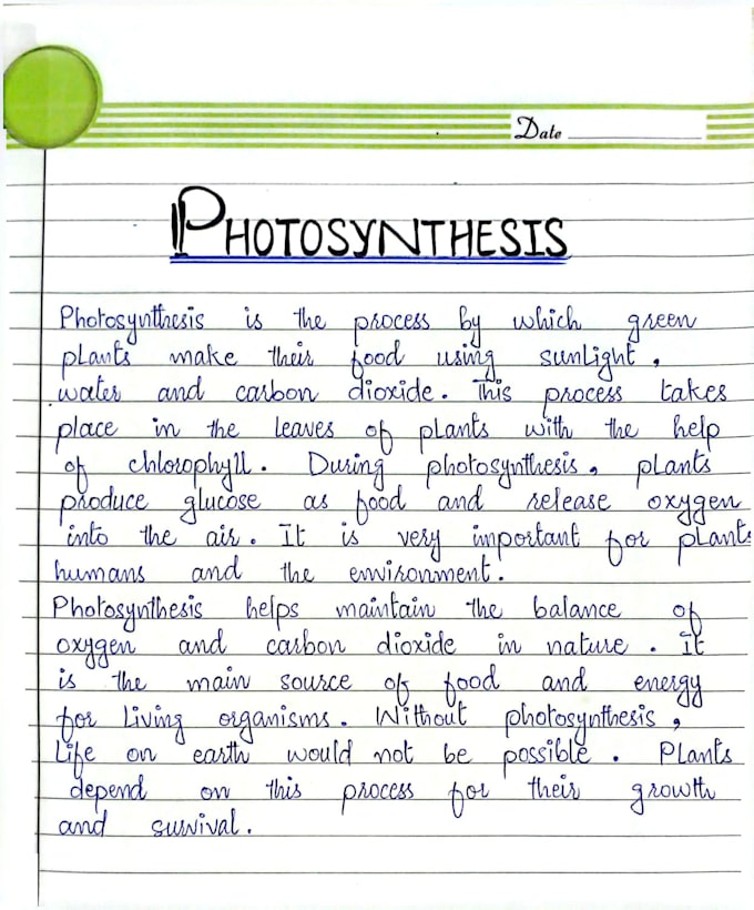 write neat handwritten notes