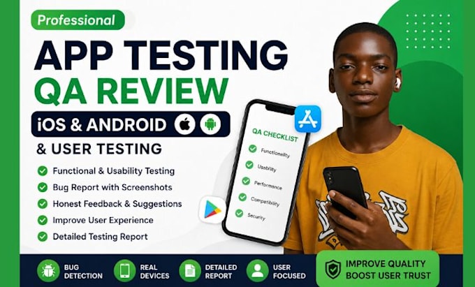 do app testing QA review IOS andriod app review and user testing game testing
