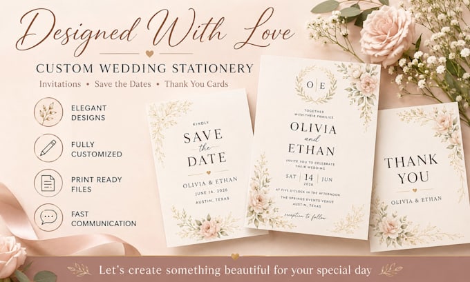 design elegant wedding invitations and stationery