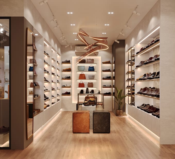 create photorealistic retail store interior design