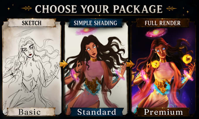 draw dnd character art and fantasy illustrations