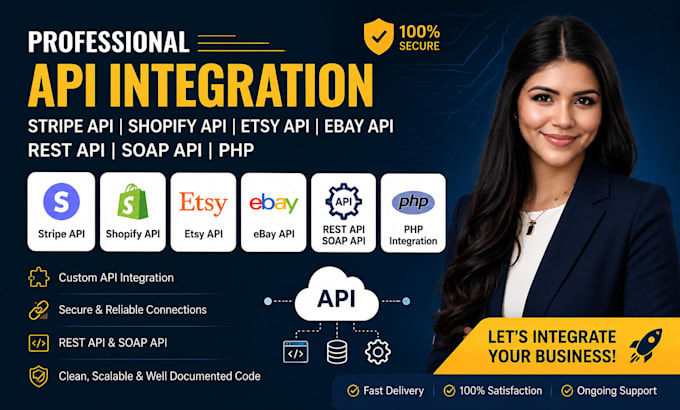 do api integration stripe api shopify api, etsy api, ebay api, rest api soap php