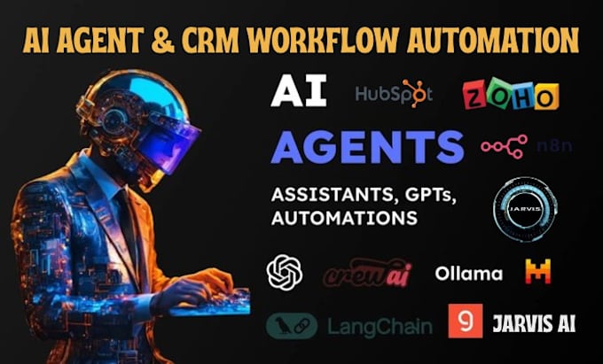 build n8n ai automation, jarvis ai agent, hubspot zoho CRM business workflow