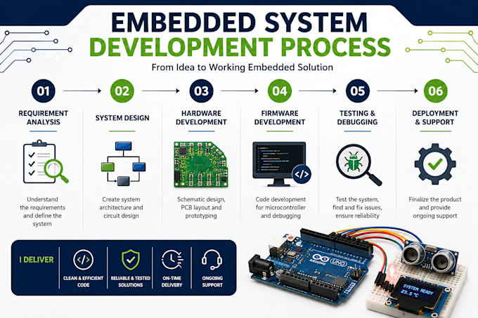 develop embedded systems using arduino and microcontrollers