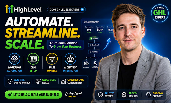 gohighlevel workflow automation crm funnel ai chatbot gohighlevel expert