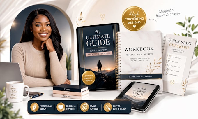 design canva coaching ebook, workbook, and PDF lead magnet