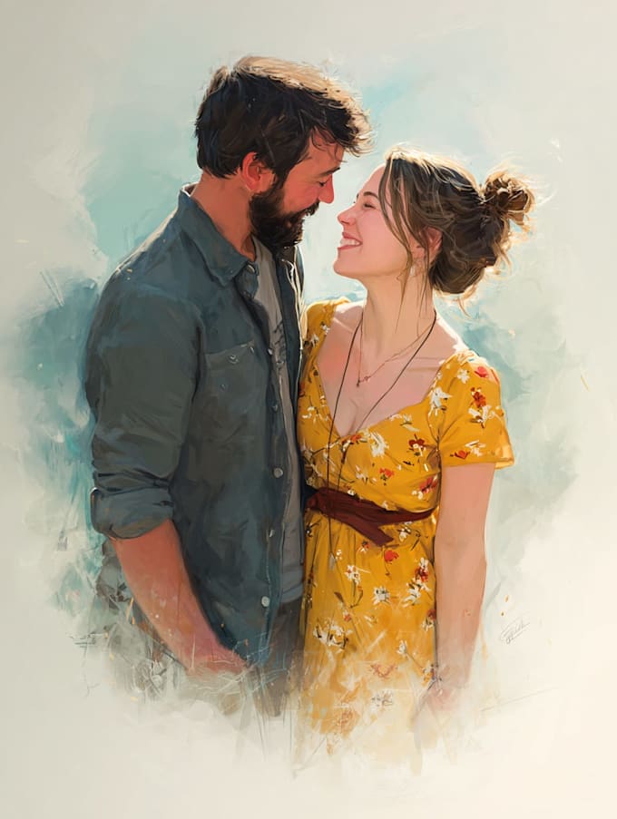 draw couple portrait illustration