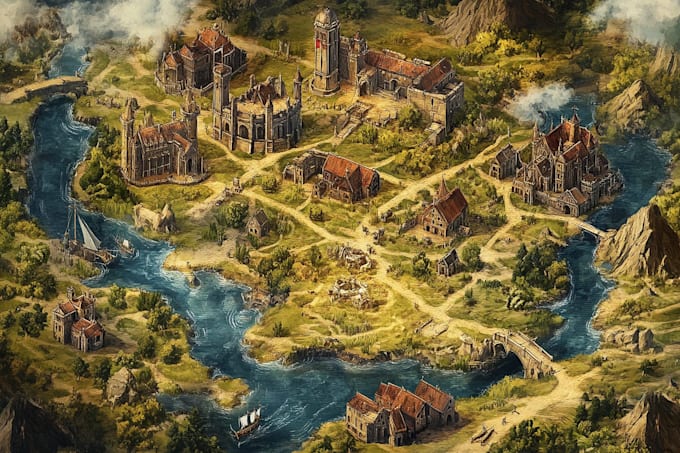 make a high quality digital fantasy map