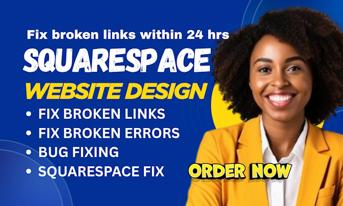fix squarespace website errors, broken links, and pages not working