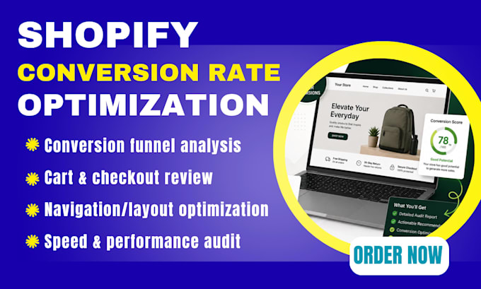 analyze review and audit shopify website and cro optimization