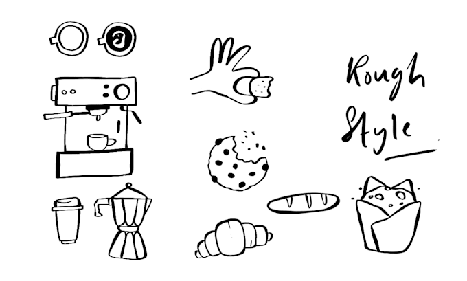draw clean or rough vector line art illustration