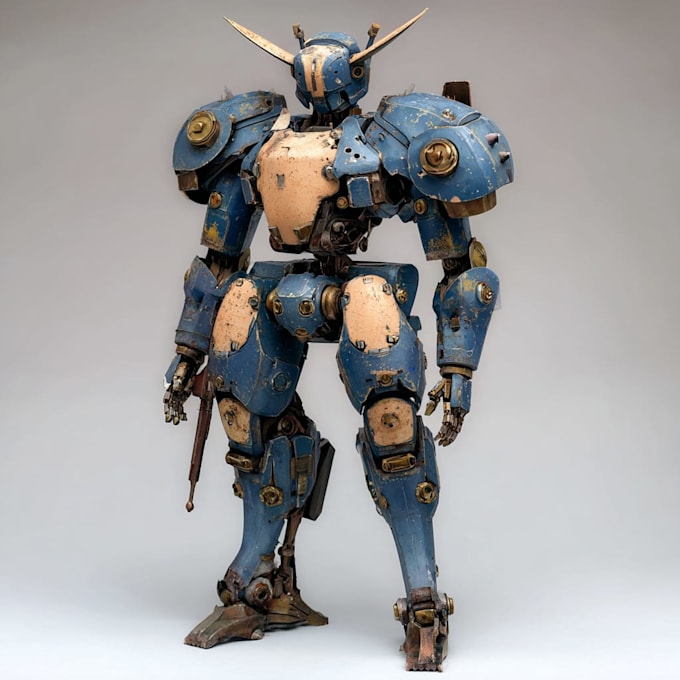 create retro mecha or scifi gundam art