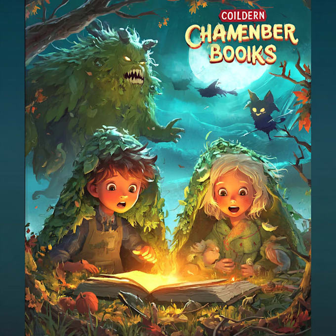 design a professional childrens book cover illustration