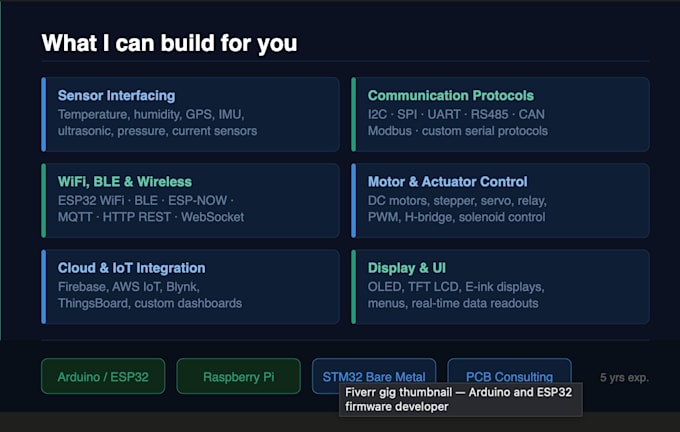 develop arduino, esp32 firmware for your embedded devices