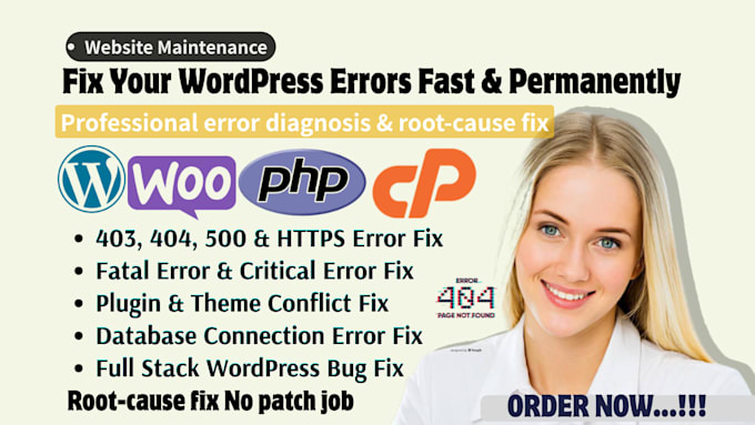 fix wordpress issues, fix wordpress error, 403 404 500 https and fatal errors