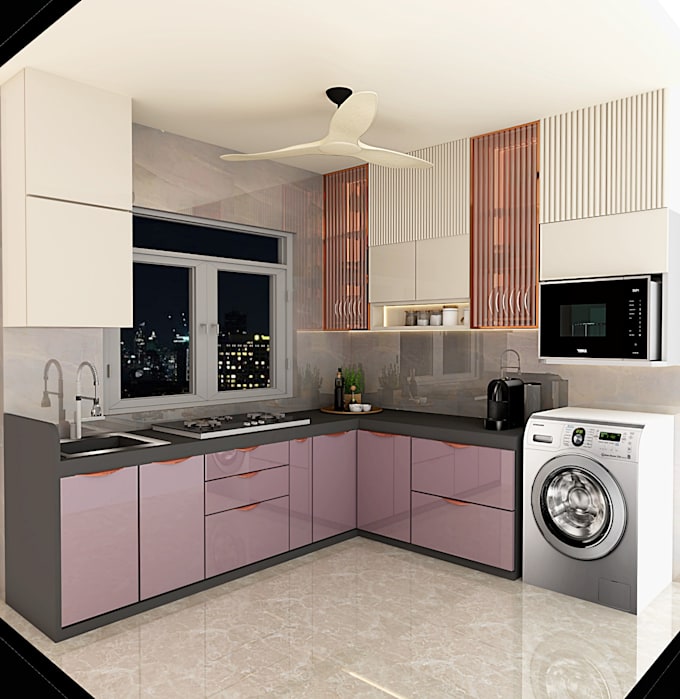 create realistic 3d modular kitchen and interior design renders