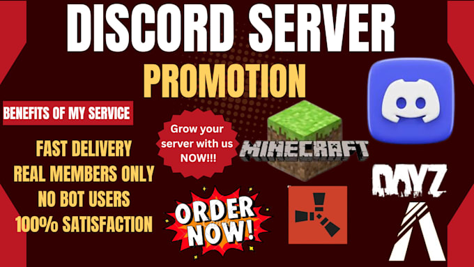 fivem server promotion, minecraft server, dayz, rust, discord server promotion